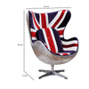 Union Jack Swivel Balloon Chair with Aluminum Patchwork Multicolor By Casagear Home BM204527