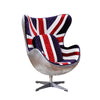 Union Jack Swivel Balloon Chair with Aluminum Patchwork, Multicolor By Casagear Home