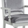 Crystal Inlaid Fabric Upholstered Wooden Arm Chair Set of 2 Silver BM204531