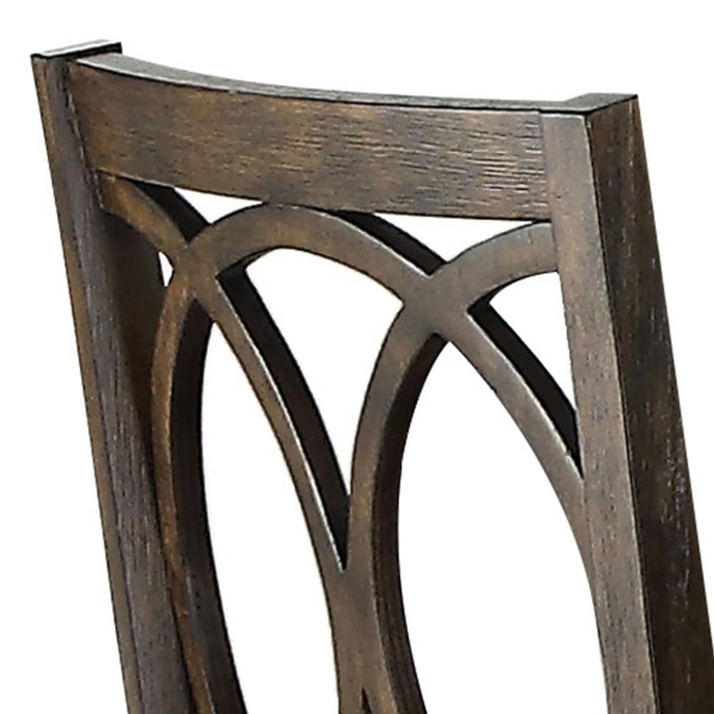 Dining Chair | Cut Out Back | Cushioned Seat | Set of 2 | Brown BM204533