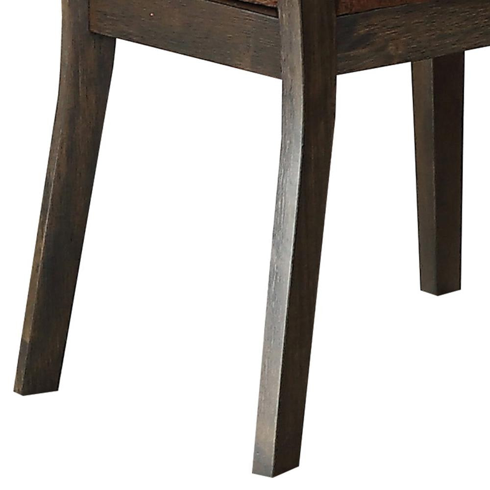 Dining Chair | Cut Out Back | Cushioned Seat | Set of 2 | Brown BM204533