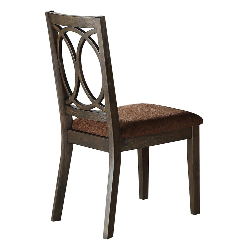 Dining Chair | Cut Out Back | Cushioned Seat | Set of 2 | Brown BM204533