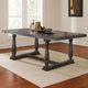 Transitional Style Wooden Dining Table with Trestle Base, Gray