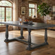 Transitional Style Wooden Dining Table with Trestle Base, Gray