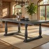 Transitional Style Wooden Dining Table with Trestle Base, Gray