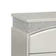Modern Style 2 Drawer Wooden Nightstand with Rhinestone Inlays Silver BM204548