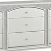 Modern Style 9 Drawer Wooden Dresser with Rhinestone Inlays Silver BM204550