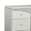 Modern Style 9 Drawer Wooden Dresser with Rhinestone Inlays Silver BM204550