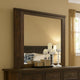Transitional Style Wooden Decorative Mirror with Grooved Panels, Brown