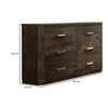 Transitional Style 6 Drawer Wooden Dresser with Plinth Base Brown By Casagear Home BM204559