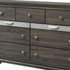 Transitional Style 9 Drawer Wooden Dresser with Bracket Feet Gray BM204563