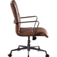 5 Star Base Faux Leather Upholstered Wooden Office Chair Brown - BM204585 By Casagear Home BM204585