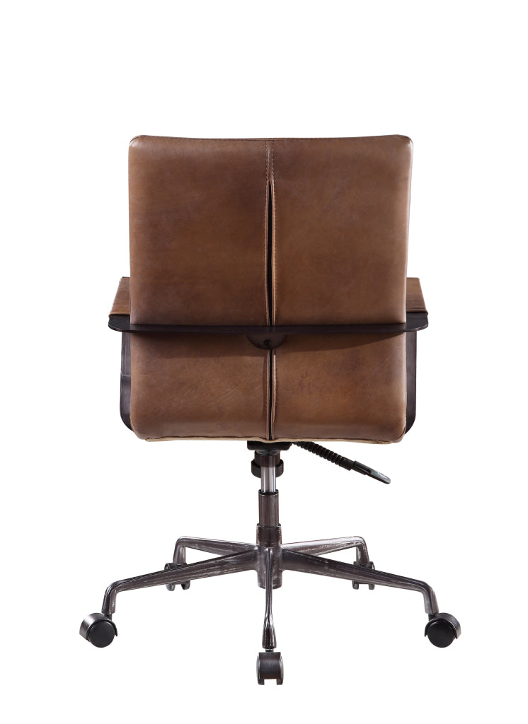 5 Star Base Faux Leather Upholstered Wooden Office Chair Brown - BM204585 By Casagear Home BM204585