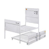 Industrial Style Metal Twin Size Bed with Straight Leg Support White
