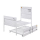 Industrial Style Metal Twin Size Bed with Straight Leg Support White