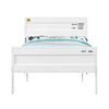 Industrial Style Metal Full Size Bed with Straight Leg Support White