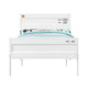 Industrial Style Metal Full Size Bed with Straight Leg Support White