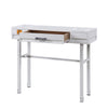 Industrial Style Metal and Wood 1 Drawer Vanity Desk White