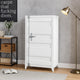 Industrial Style Metal Chest with Recessed Door Front, White