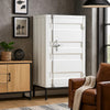 Industrial Style Metal Chest with Recessed Door Front, White