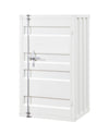 Industrial Style Metal Chest with Recessed Door Front, White