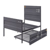 Industrial Style Metal Full Size Bed with Straight Leg Support Gray