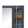 Industrial Style Metal Vanity Mirror with Recessed Door Storage, Gray - BM204615 By Casagear Home