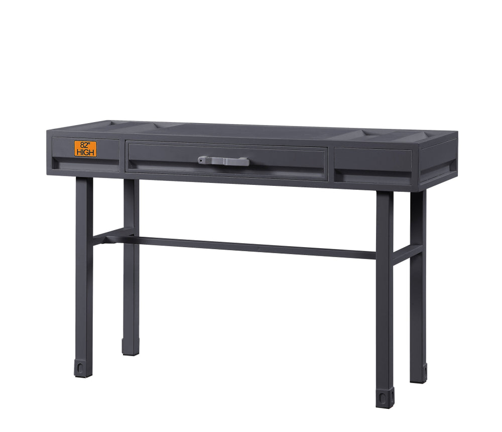 Industrial Style Metal and Wood 1 Drawer Vanity Desk, Gray