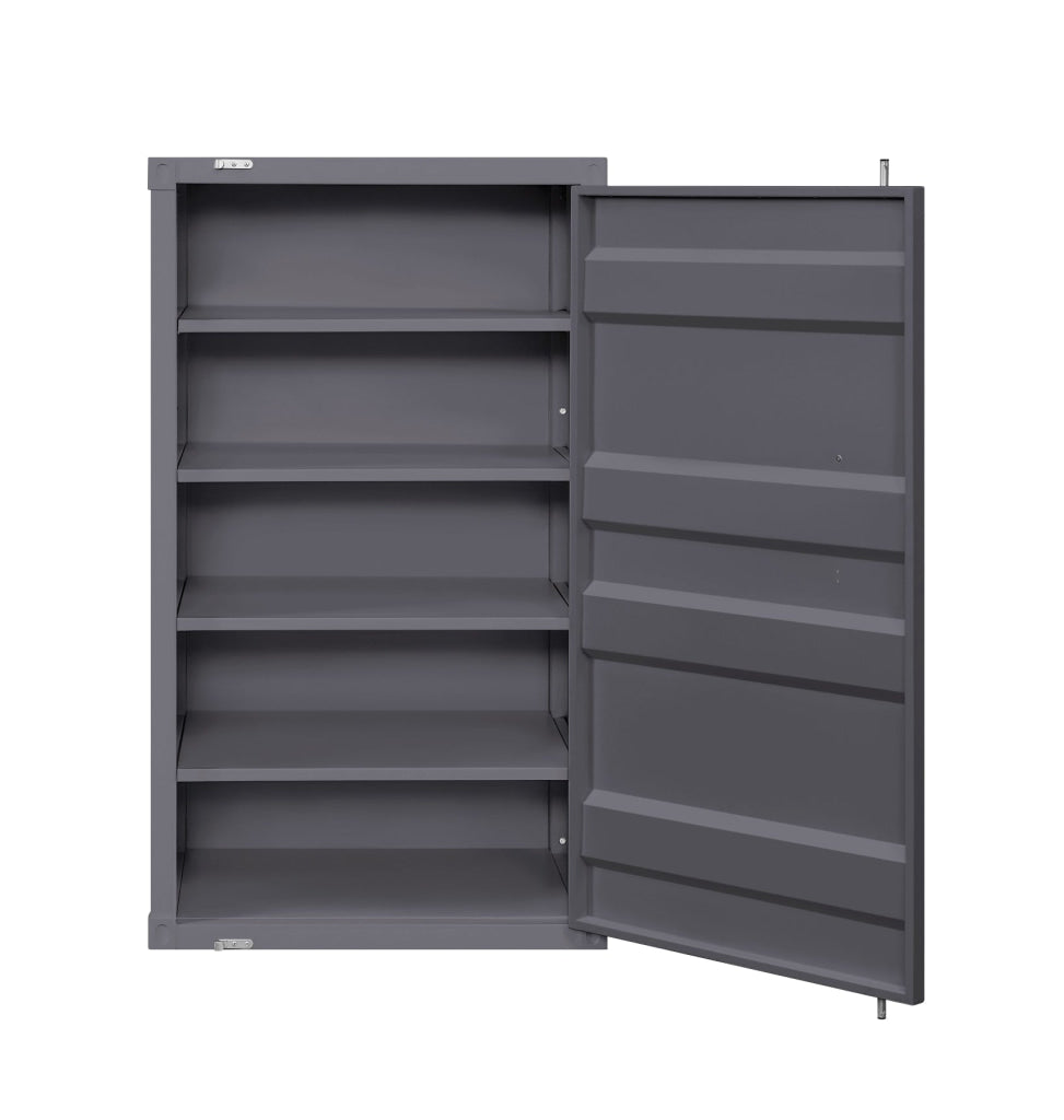 Chest | Metal | Recessed Door Front | Industrial Style | Gray BM204617