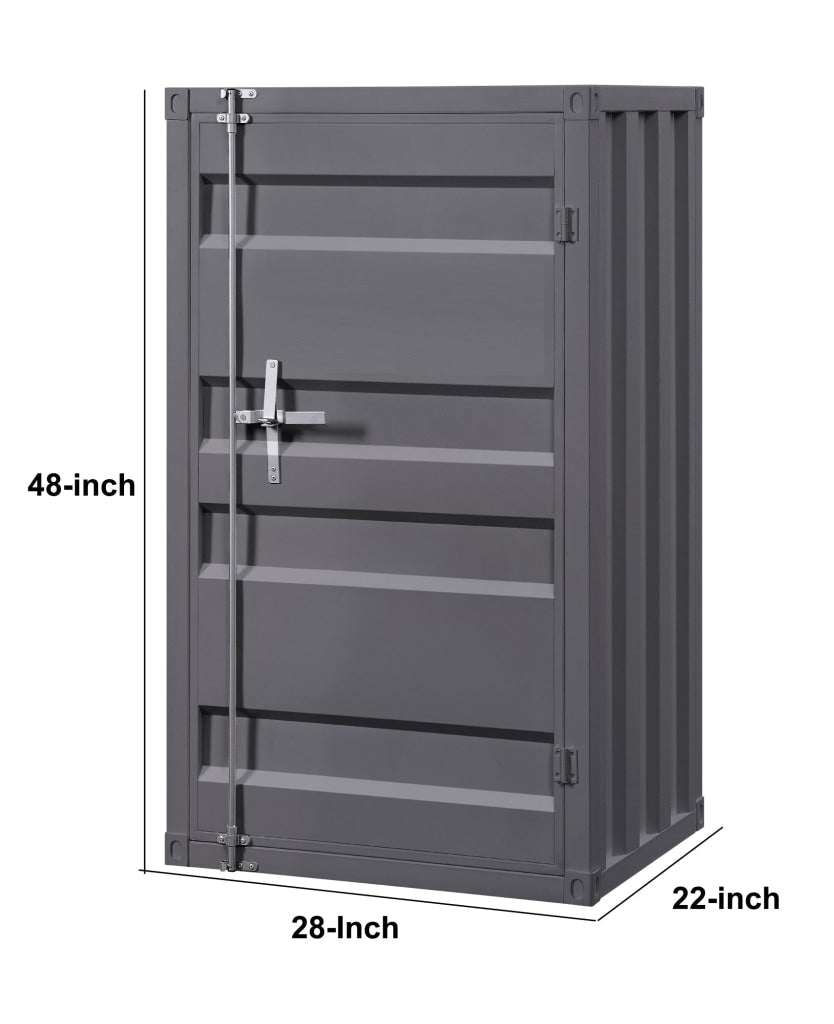 Chest | Metal | Recessed Door Front | Industrial Style | Gray BM204617