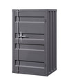 Chest | Metal | Recessed Door Front | Industrial Style | Gray