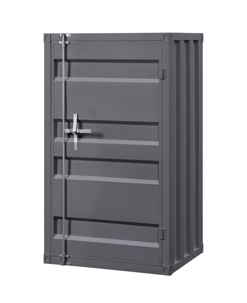 Chest | Metal | Recessed Door Front | Industrial Style | Gray