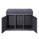 Industrial Style Metal and Fabric Bench with Open Storage Gray BM204619