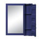 Industrial Style Metal Vanity Mirror with Recessed Door Front Blue
