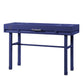 Industrial Style Metal and Wood 1 Drawer Vanity Desk, Blue - BM204624 By Casagear Home