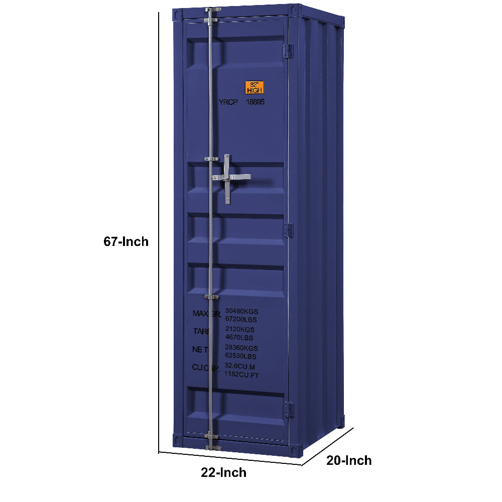 Wardrobe | Industrial Style | Metal | Recessed Door Front | Blue