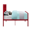 Industrial Style Metal Full Size Bed with Straight Leg Support Red