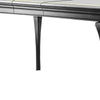 Wood and Mirror Dining Table with Extendable Leaf Gray and Silver BM204655