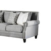 Fabric Upholstered Wooden Sofa with Nailhead Trims Gray BM204703