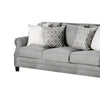 Fabric Upholstered Wooden Sofa with Nailhead Trims Gray BM204703