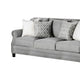 Fabric Upholstered Wooden Sofa with Nailhead Trims Gray BM204703