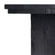 Wooden Dining Table with Pedestal Base Legs and LED Light, Black