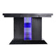 Wooden Dining Table with Pedestal Base Legs and LED Light, Black