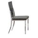 Metal Dining Side Chair with Acrylic Backing, Set of 2,Gray and Silver