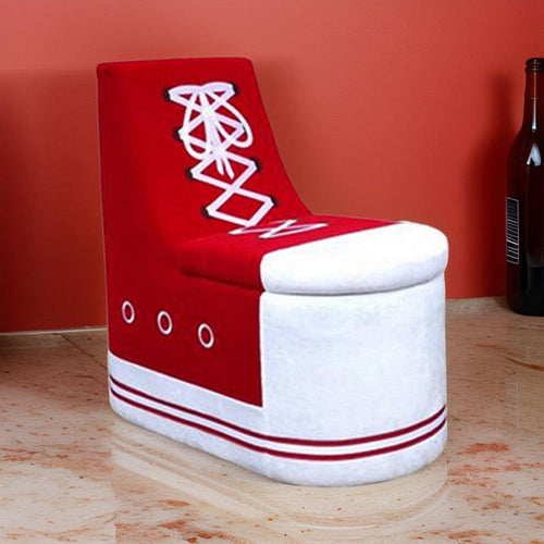 Chair | Sneaker Shoe Shape | Storage | Wood | Red & White