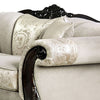 Chenille Fabric Upholstered Loveseat with Arched Back Beige and Brown BM205311