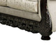 Chenille Fabric Upholstered Loveseat with Arched Back Beige and Brown BM205311