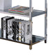 Metal and Glass Sofa Table with 2 Open Shelves Silver and Clear BM205335