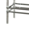 Square Glass and Metal End Table with Tubular Legs Silver and Clear BM205374