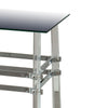 Square Glass and Metal End Table with Tubular Legs Silver and Clear BM205374